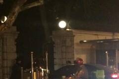 上海美国领馆深夜遭轿车冲撞现场