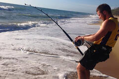 男子钓到4米长虎鲨