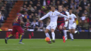 火爆国家德比1红5黄:c罗恶意肘击 内马尔险被废(gif)