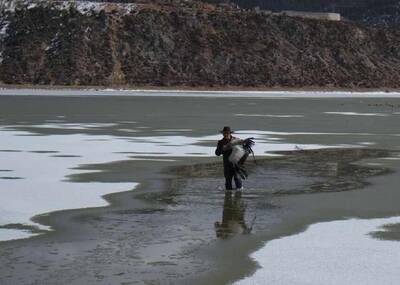 云南2男子蹬入-18℃冰窟救鹤 用体温捂热
