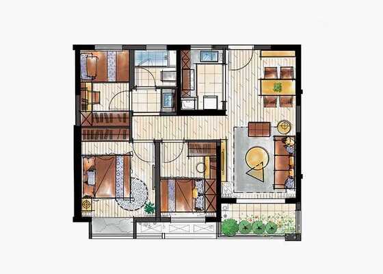 阅湖C1户型 建筑面积约93.50㎡