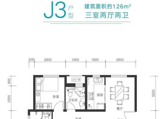 J3户型126平米