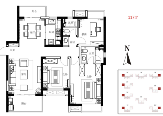 117平米户型