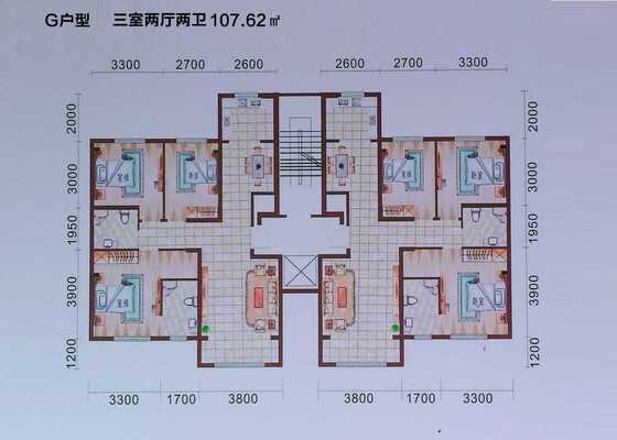 G户型：三室两厅两卫