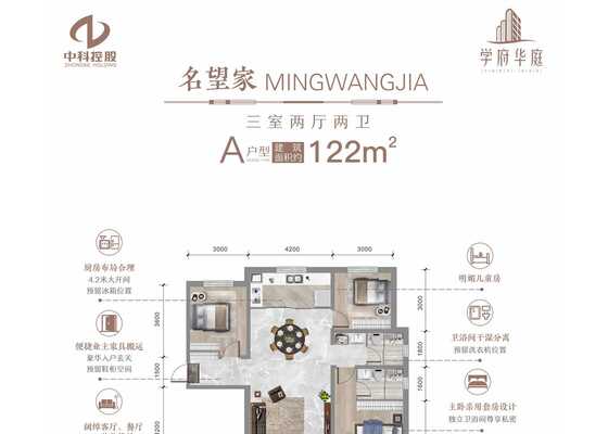 A户型：三室两厅两卫