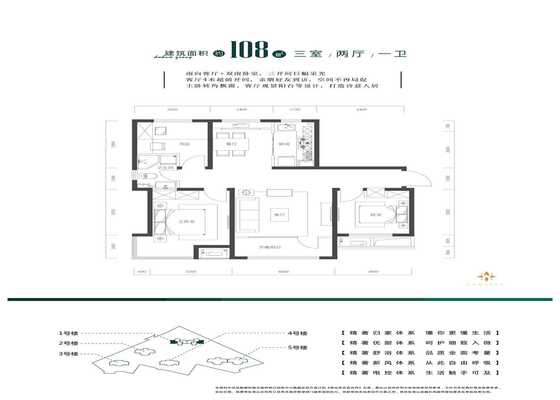 108㎡三室两厅一卫