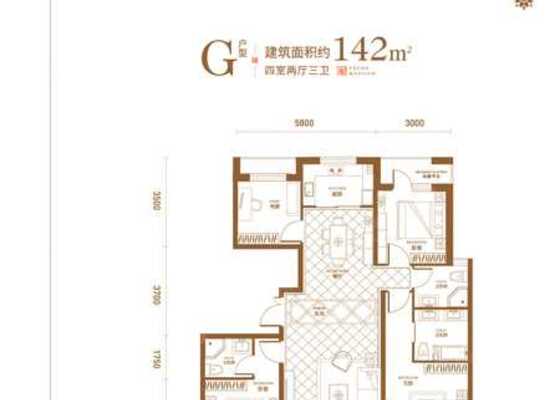 G-4室2厅3卫-142.0㎡