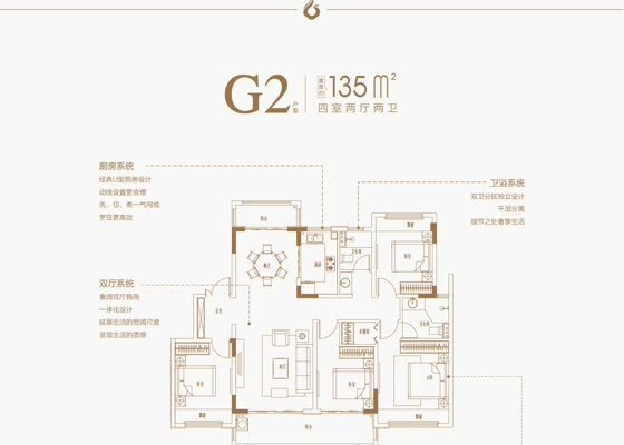 四室两厅两卫 G2洋房