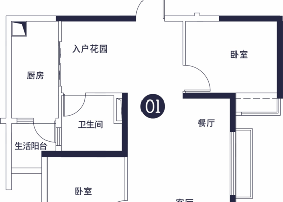 102m²三房两厅一卫