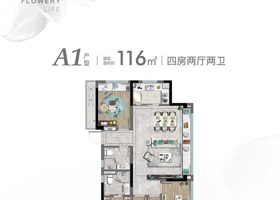 建筑面积为116㎡A1户型