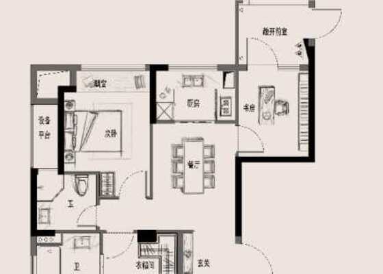 建筑面积128㎡B户型