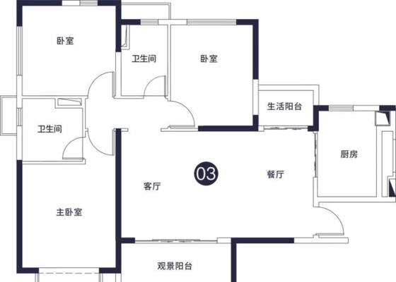 128m²三房两厅两卫