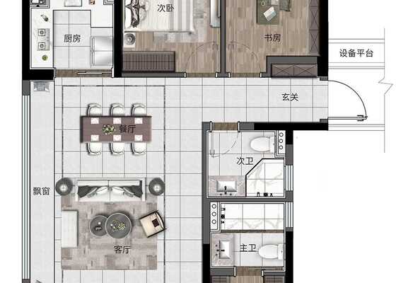 建筑面积为120㎡A户型