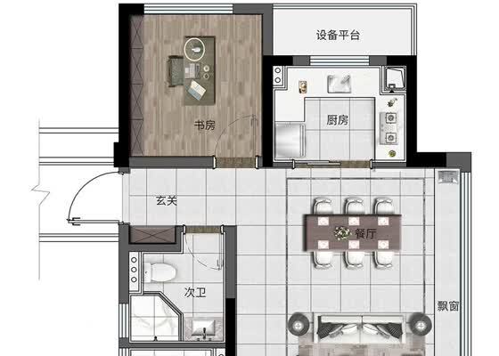 建筑面积为105㎡D户型