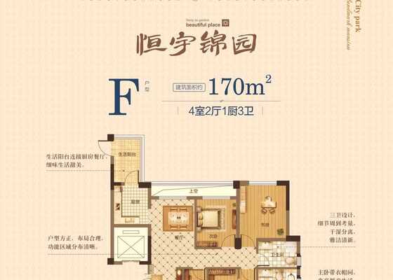建面约170㎡F户型