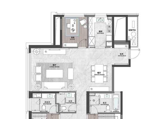 建筑面积为164㎡E3户型