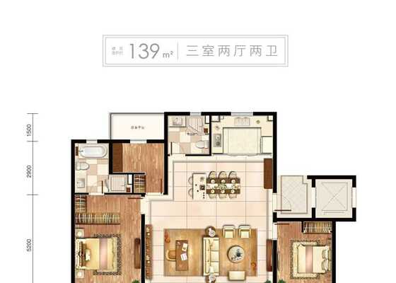 建面约139平户型