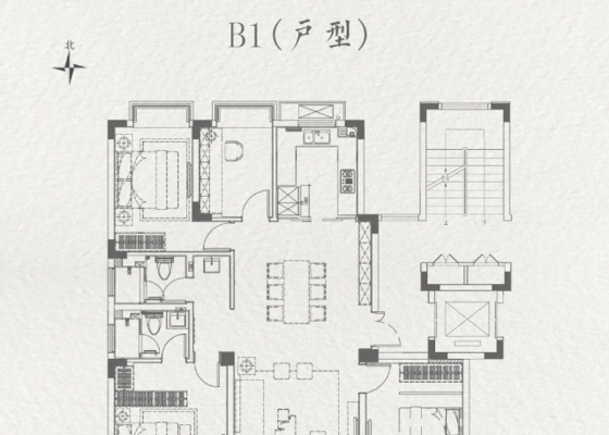 B1户型建面143㎡