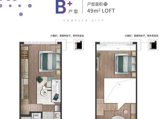 建筑面49㎡loftB+户型