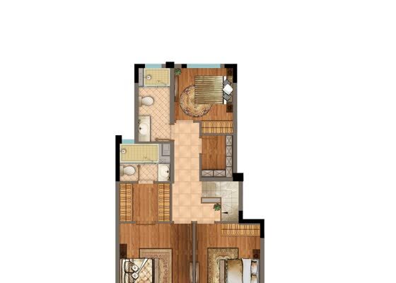 128-131m²下叠户型