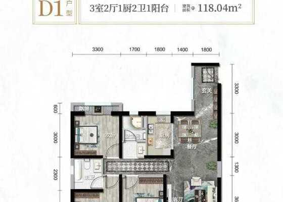 海川十园八景D1户型322-114.04