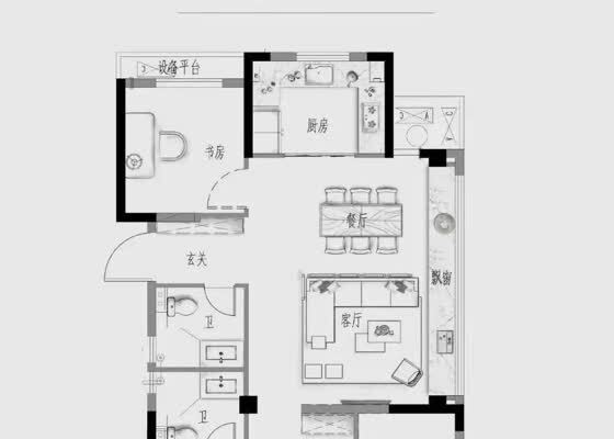 高层建面约115㎡户型