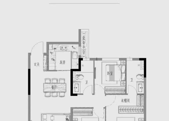 高层建面约109㎡户型