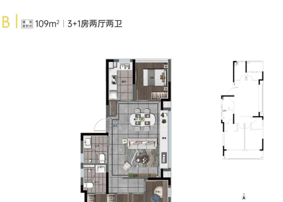 建筑面积约109㎡B户型