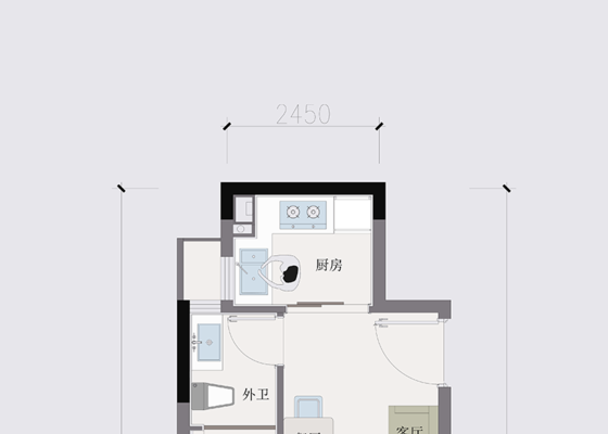 建筑面积为36㎡C户型