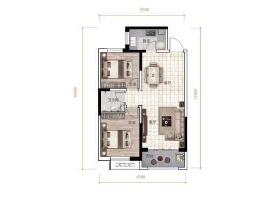 F2户型-89.65m²