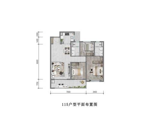 115平户型图