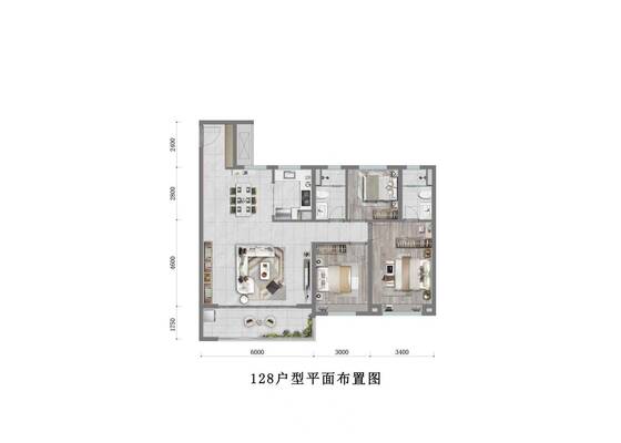 128平户型图
