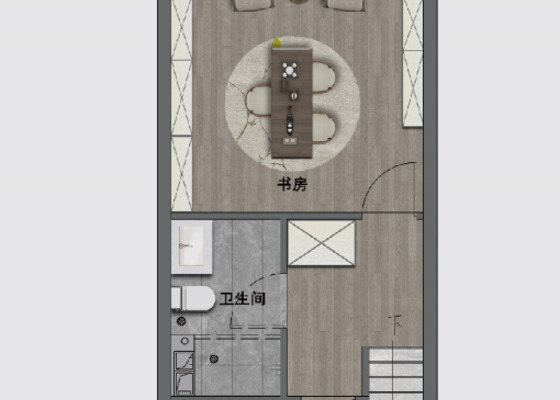 62㎡户型单钥匙装修平面示意图