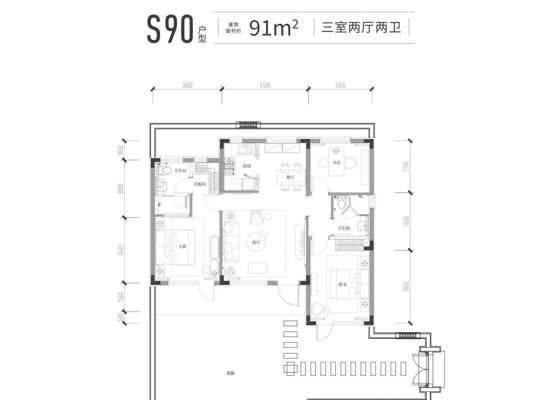 91㎡S90户型