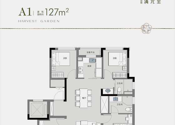 建筑面积约127㎡A1户型