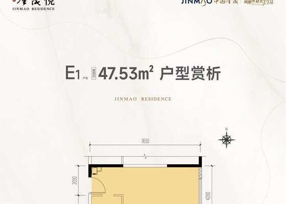 公寓E1户型47.53平米