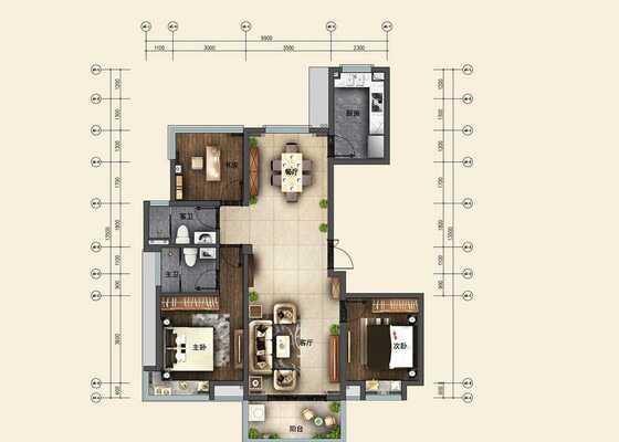 135m²户型