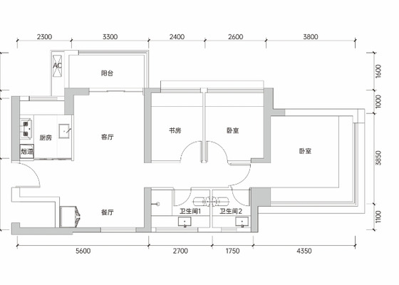 88㎡三房两厅两卫