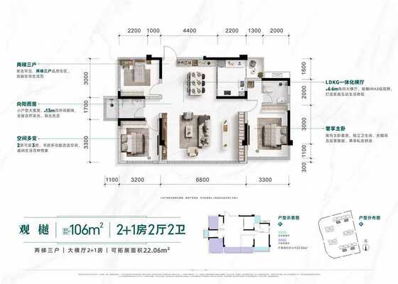 观樾106㎡户型