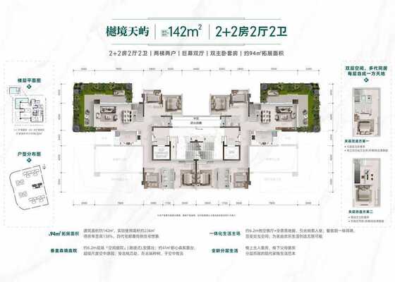 樾境天屿142㎡户型