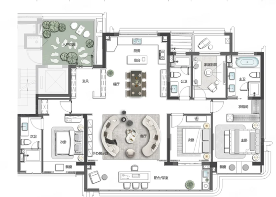 建面约180㎡户型