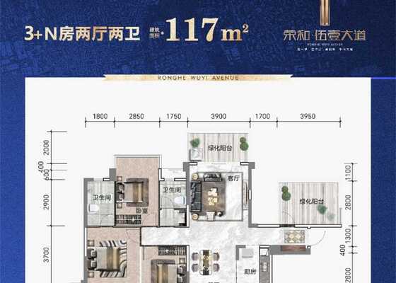 117㎡3+N 房2厅2卫