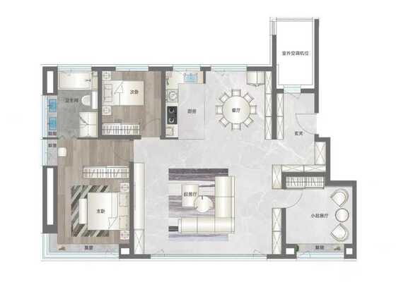 建面约133平米户型
