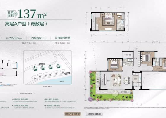 高层A户型(奇数层)137m²