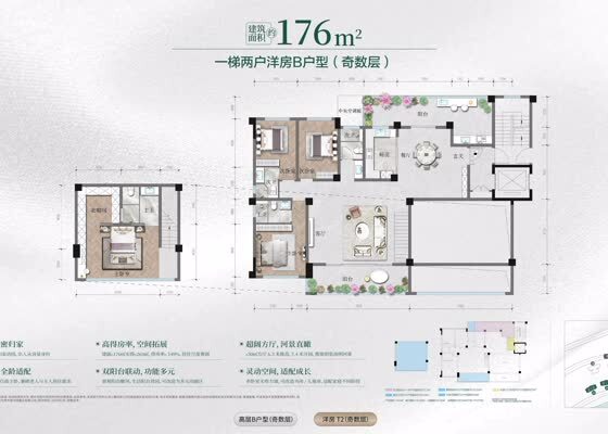 一梯两户洋房B户型(奇数层)176m²
