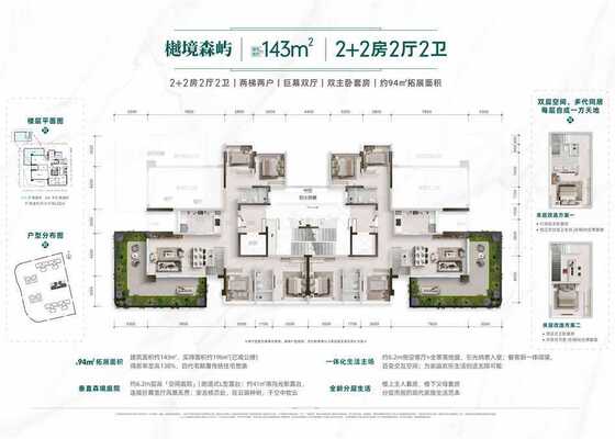 四代樾境森屿143㎡ 2+2房2厅2卫