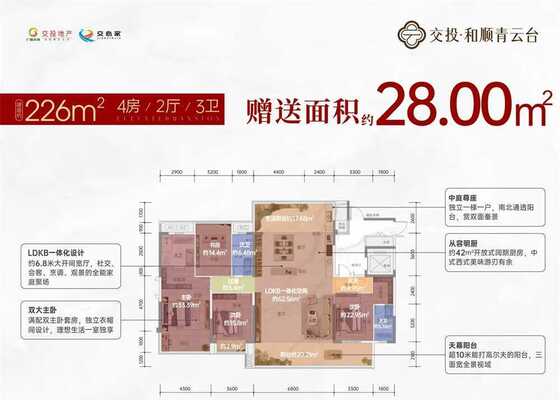 226m² 4房2厅3卫