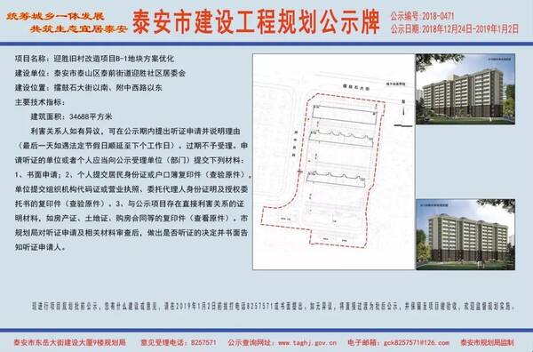 泰安迎胜旧村改造方案出炉! 规划建筑面积达3