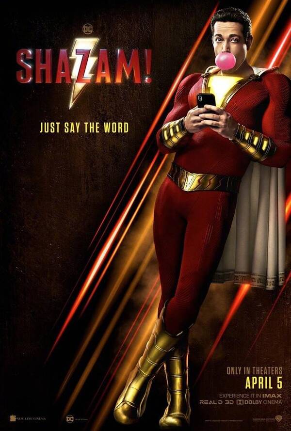 DC《雷霆沙赞!》曝全新预告海报 跟着我，大声说出这个词:Shazam!