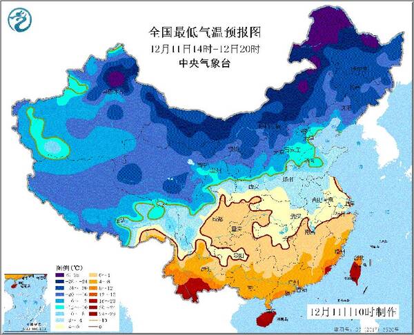12日早晨最低气温0℃线将位于江南北部至四川盆地北部一带,江淮,江汉图片